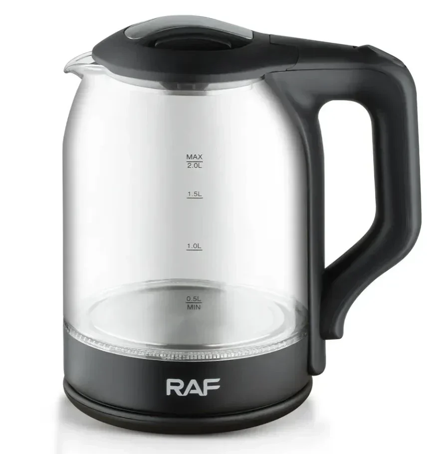 Ηλεκτρικός Βραστήρας Γυάλινος 2200W 2L Raf R.7839 Μαύρο