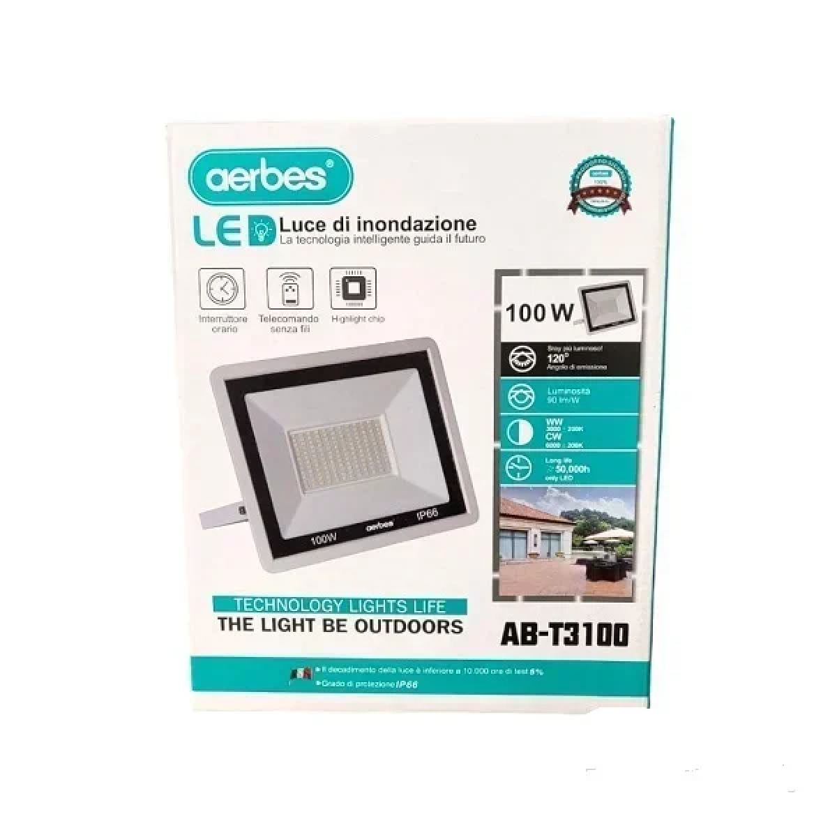 Ηλιακός προβολέας LED 100W AB-T3100 Aerbes