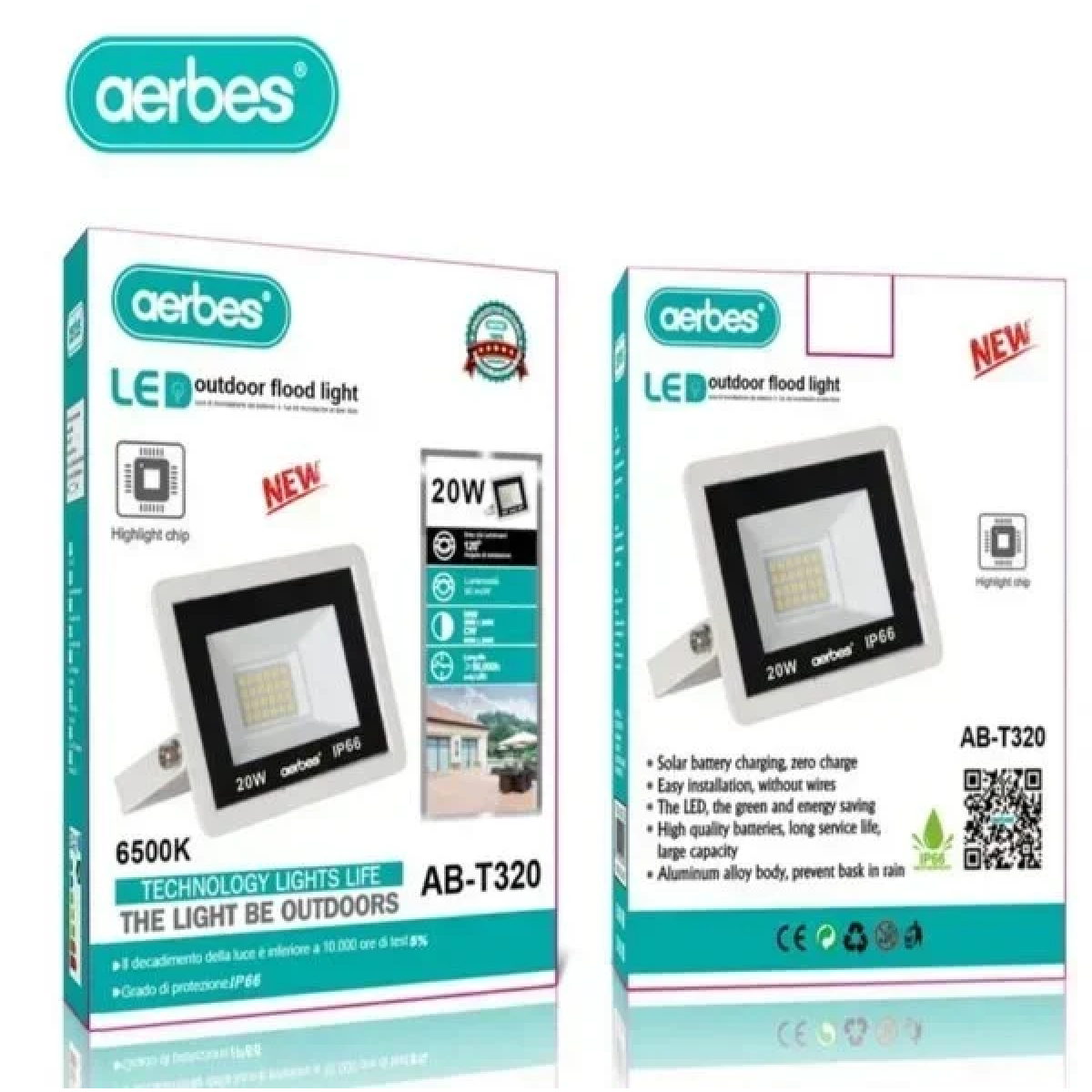 Ηλιακός προβολέας LED 20W AB-T320 Aerbes