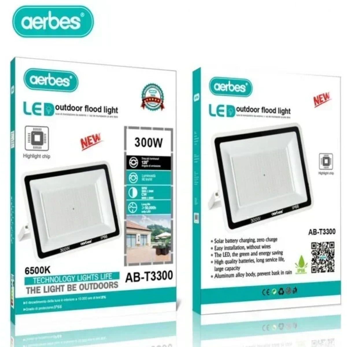 Ηλιακός προβολέας LED 300W AB-T3300 Aerbes
