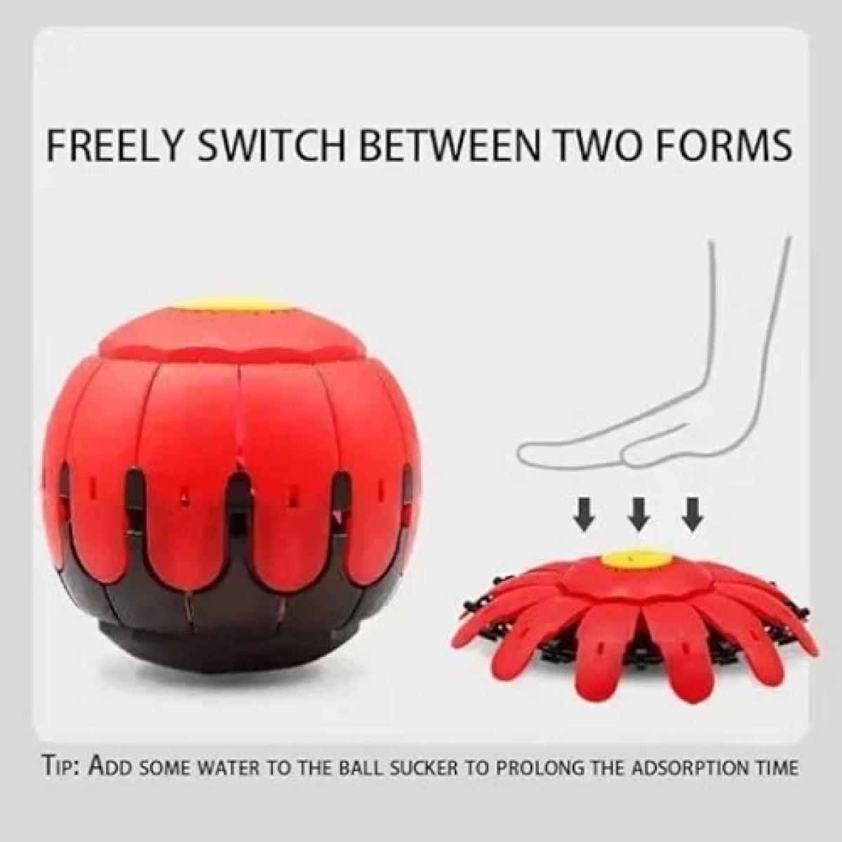 Ιπτάμενος Δίσκος που μετατρέπεται σε Μπάλα με LED φως & μουσική 2275-267 Κόκκινο