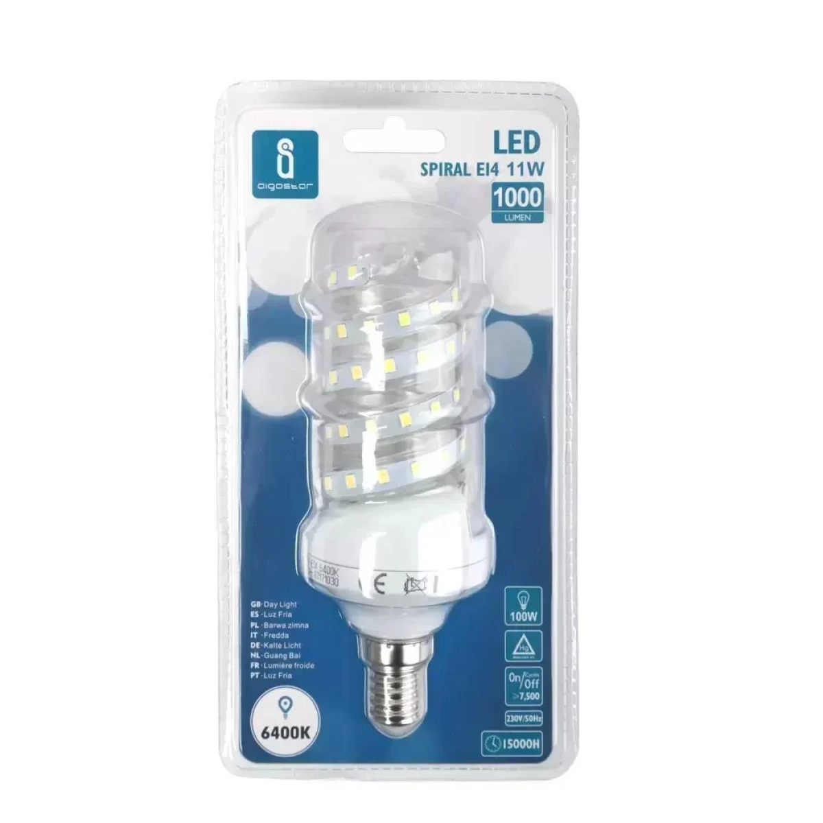 LED Λάμπα 11W E14 Σπιράλ 6400K Aigostar