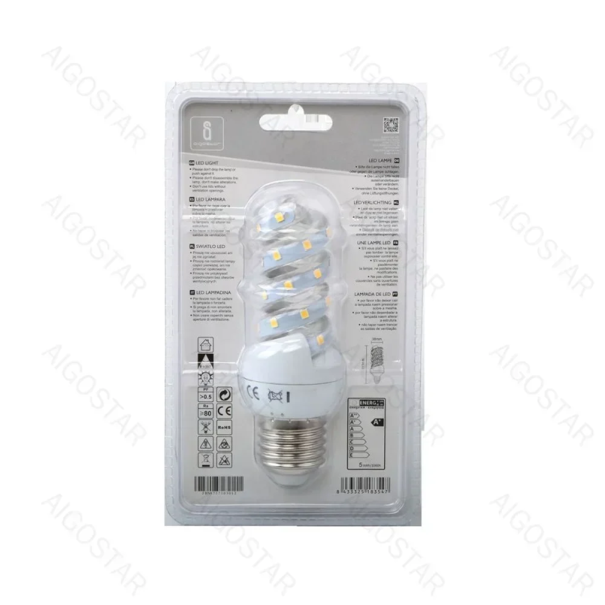 LED Λάμπα 5W E27 Σπιράλ 4000K Aigostar