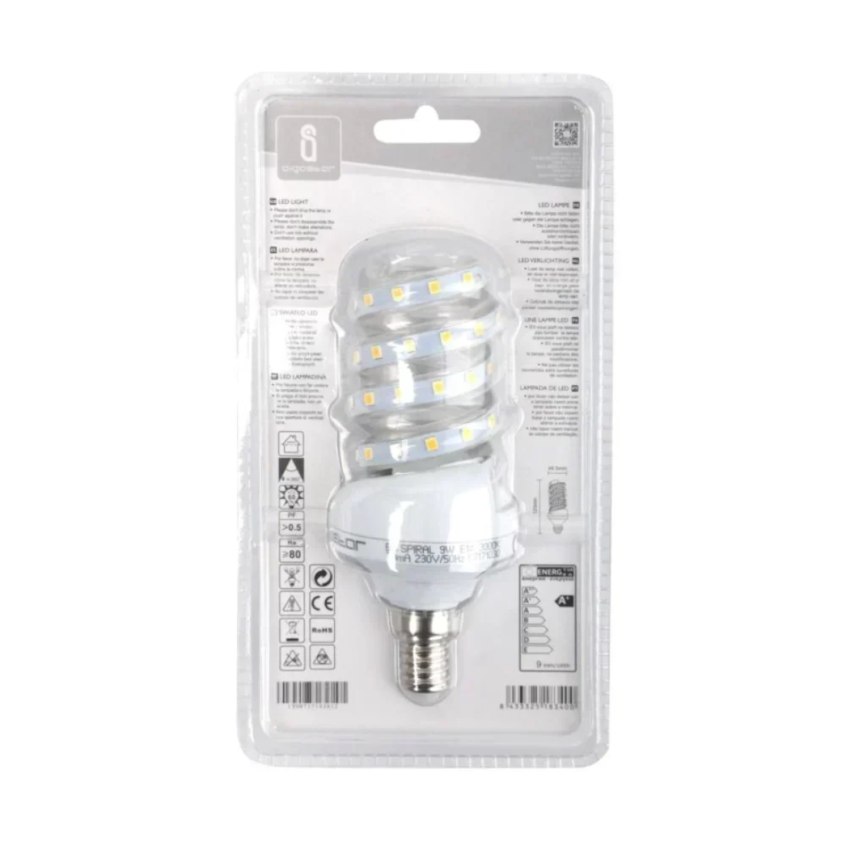 LED Λάμπα 9W E14 Σπιράλ Aigostar
