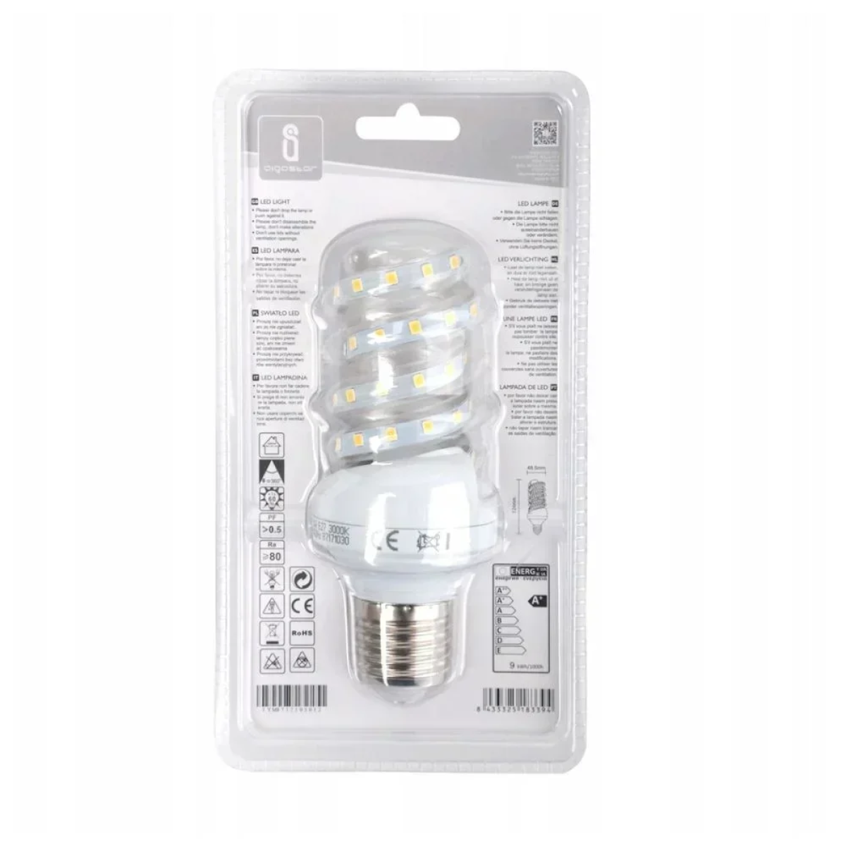 LED Λάμπα 9W E27 Σπιράλ Aigostar