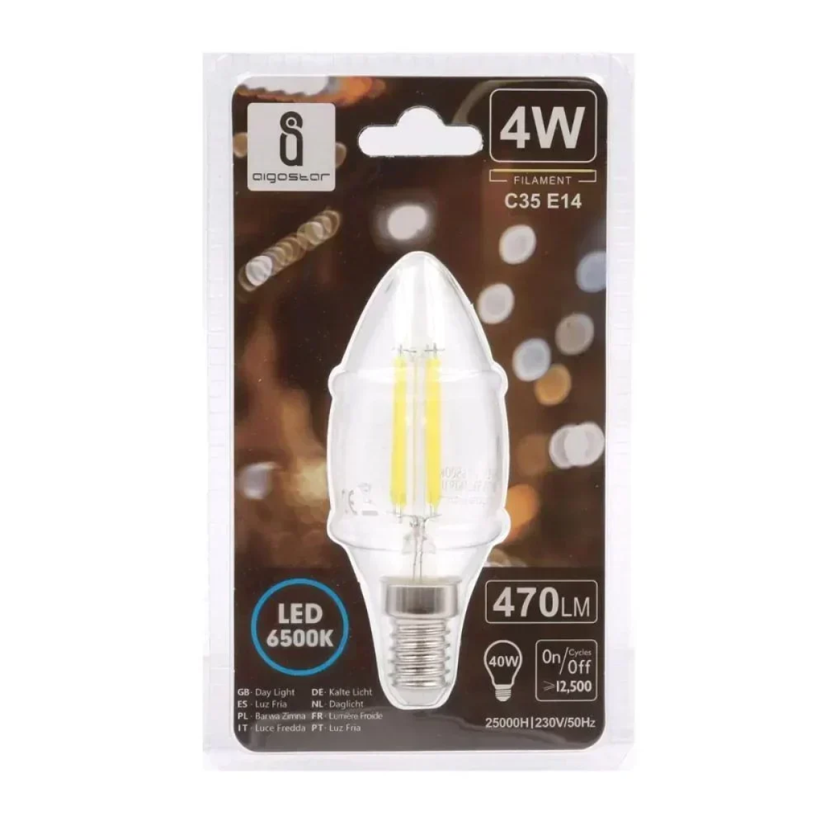 LED Λάμπα C35 E14 4W Aigostar 6500K