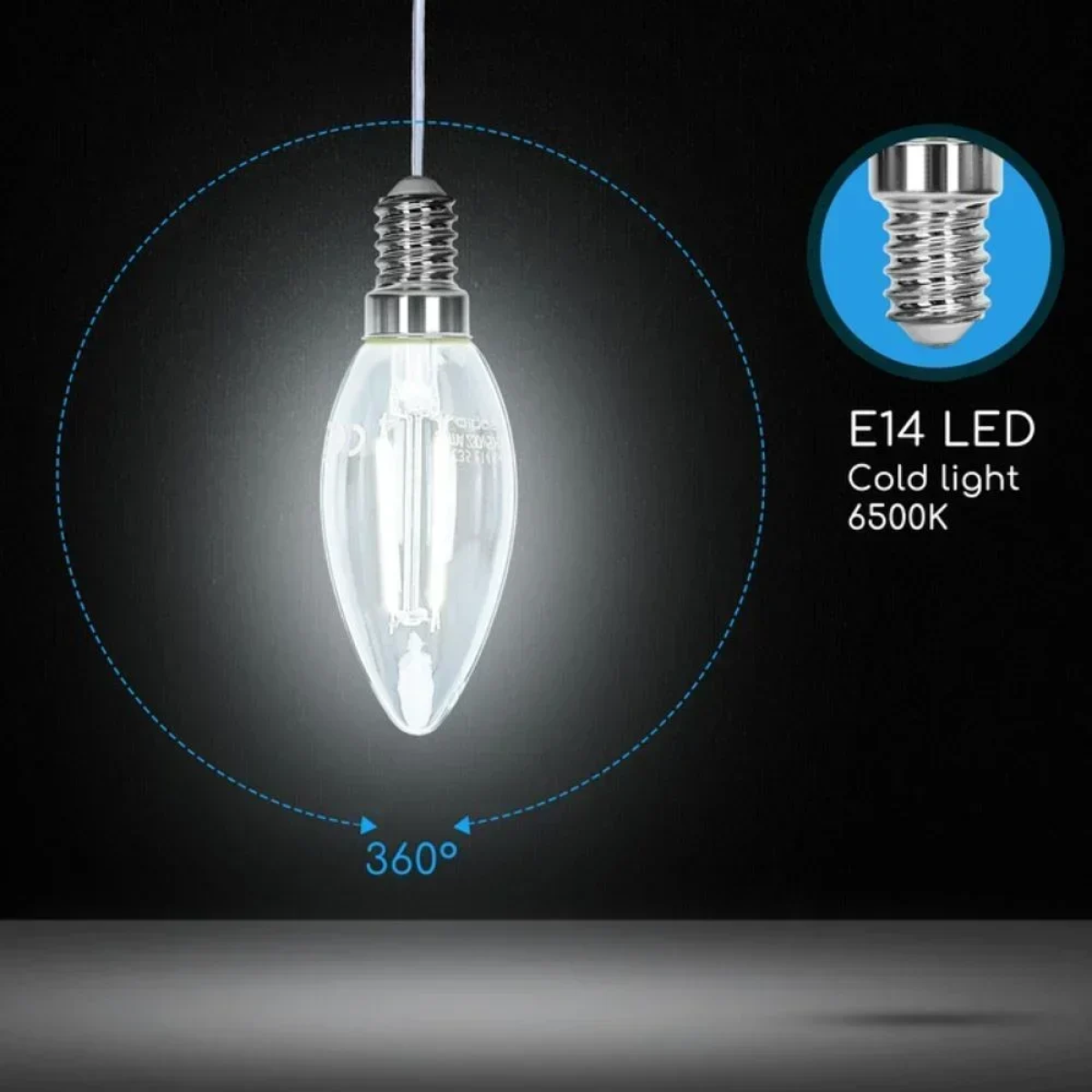 LED Λάμπα C35 E14 4W Aigostar 6500K