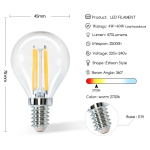 LED Λάμπα G45 E14 4W 2700K Aigostar