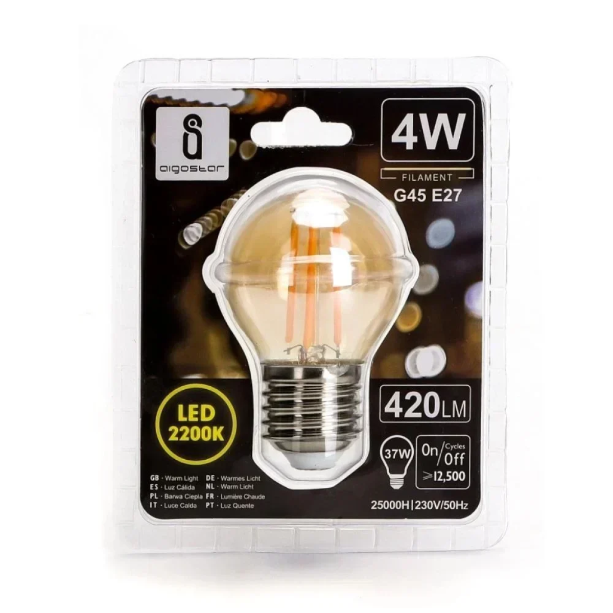 LED Λάμπα G45 E27 4W 2200K Aigostar