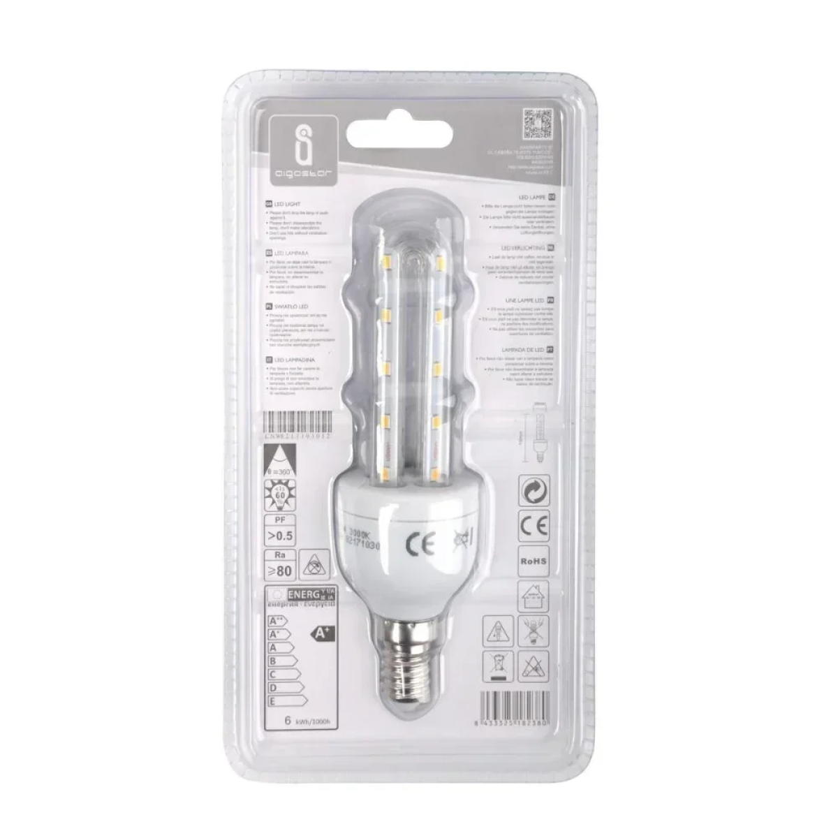 LED Λάμπα T3 2U E14 6W 3000K Aigostar