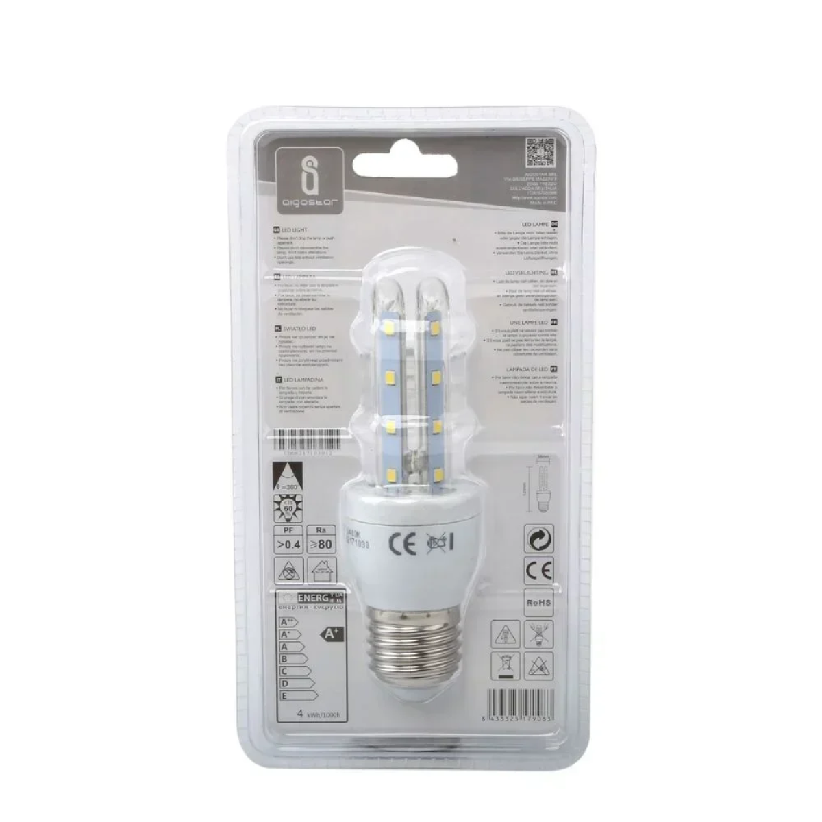 LED Λάμπα T3 2U E27 4W 6400K Aigostar