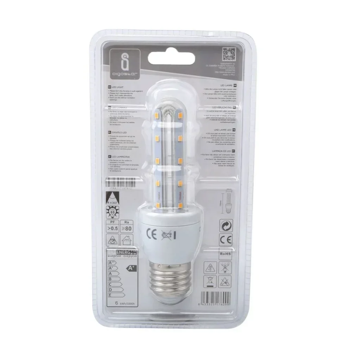 LED Λάμπα T3 2U E27 6W 3000K Aigostar