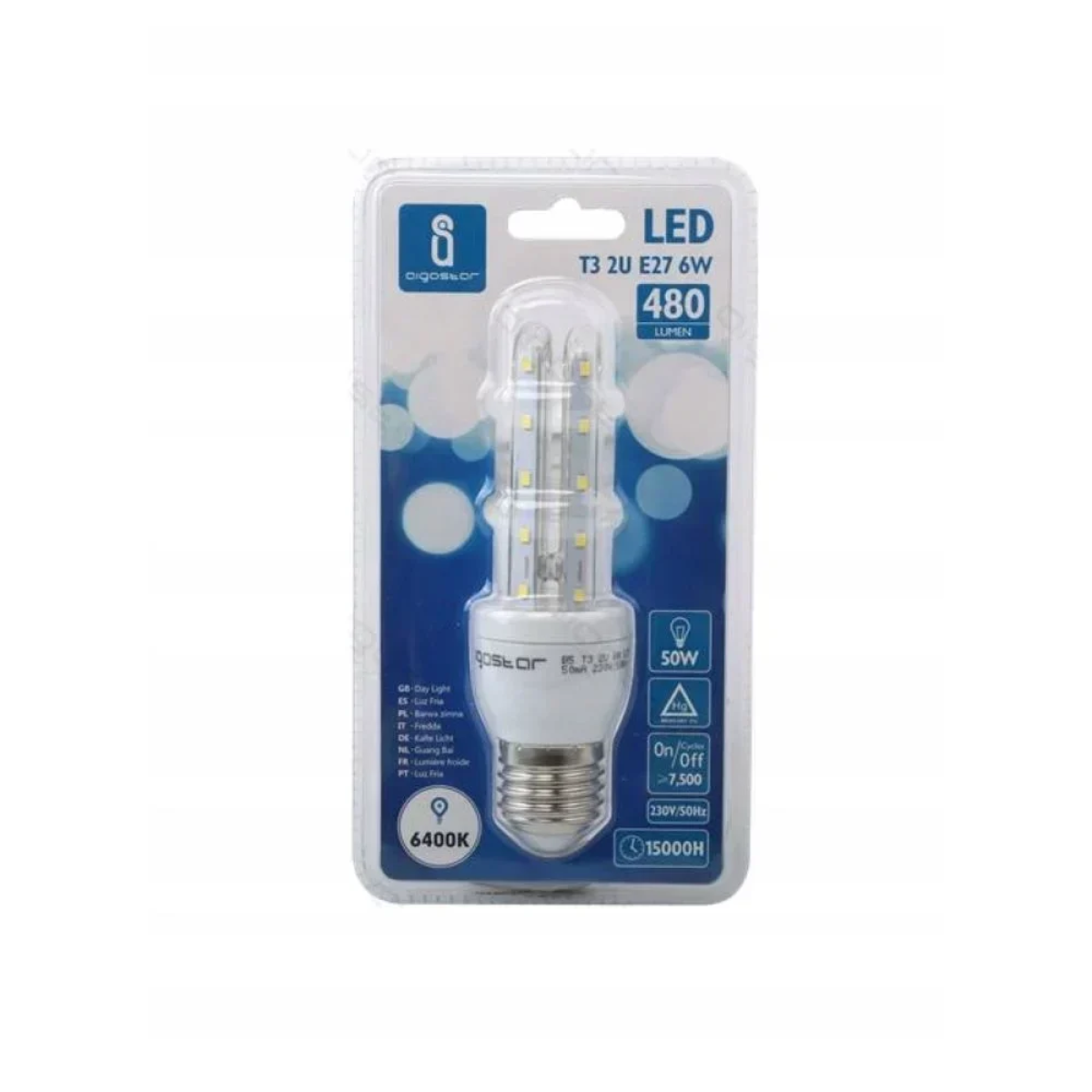 LED Λάμπα T3 2U E27 6W 6400K Aigostar