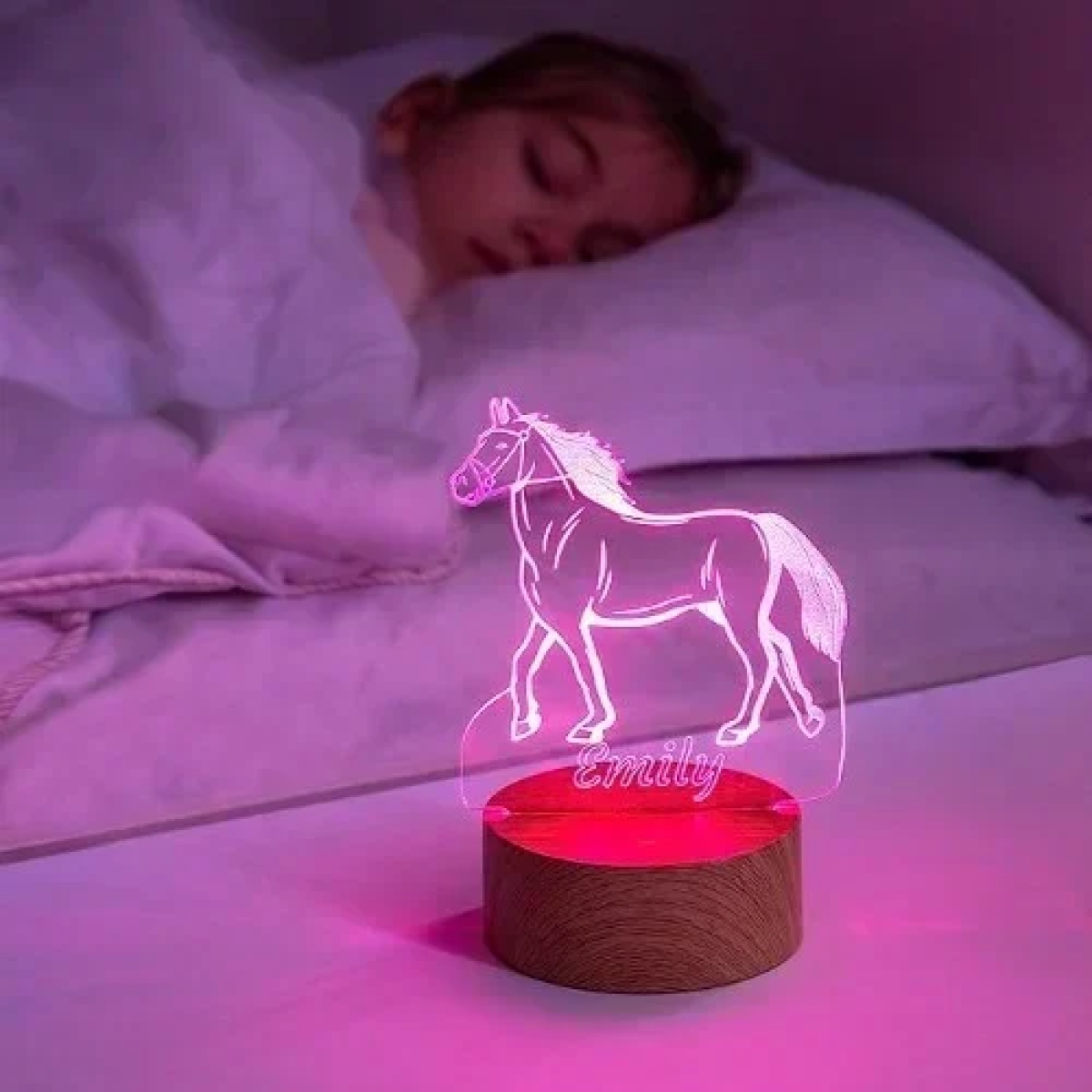 LED Ξύλινη 3D Βάση για Plexiglass με τηλεχειριστήριο 17710-2