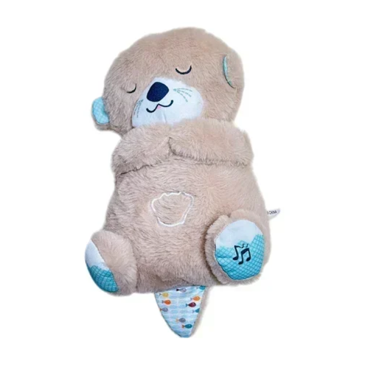 Λούτρινο αρκουδάκι που αναπνέει με φως και ήχο - καφέ