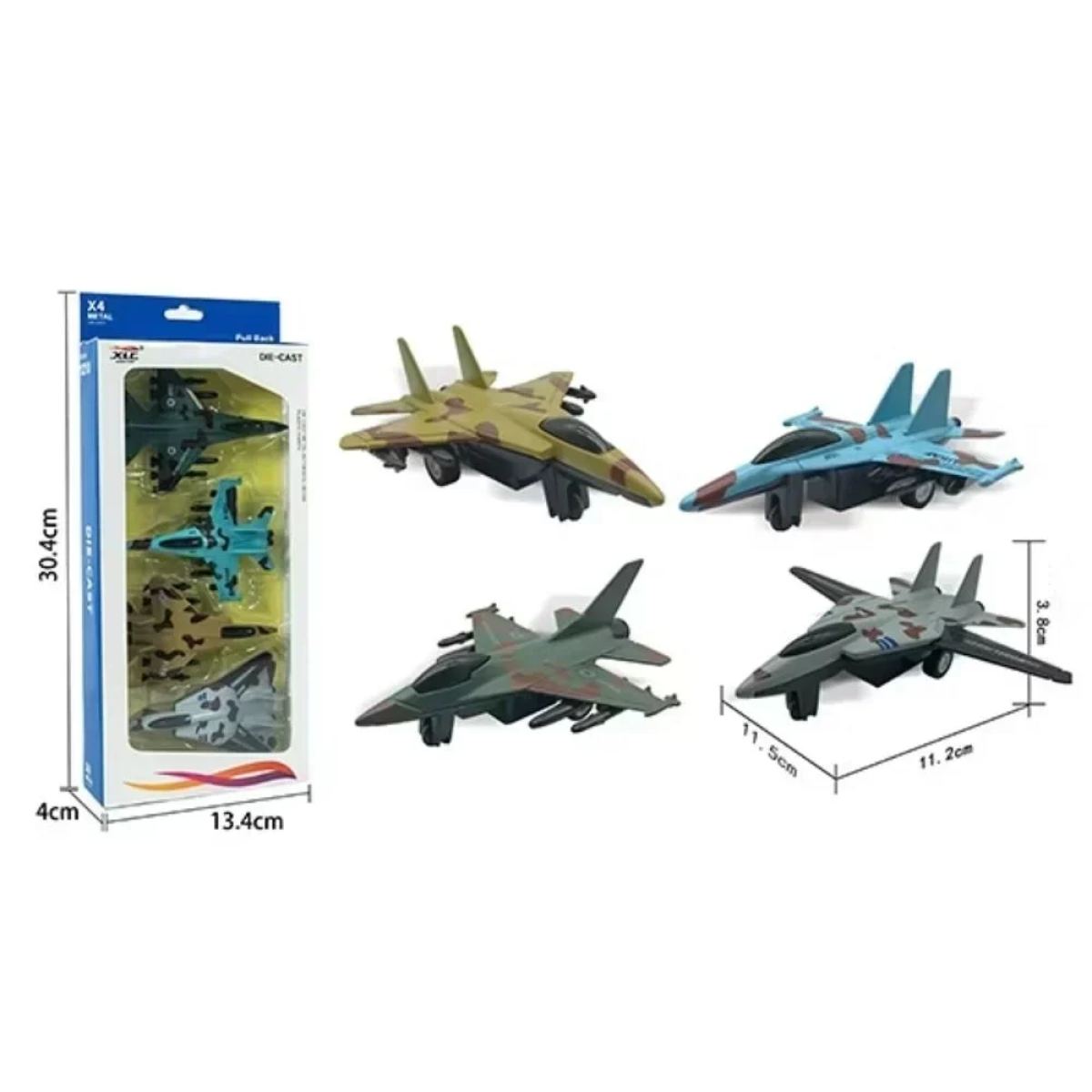 Μαχητικό Αεροπλάνο Die Cast 3+ Χρονών Σετ 4τμχ