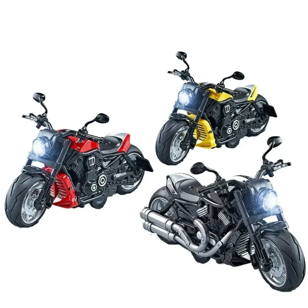 Μοτοσυκλέτα με Φως και Ήχο 15cm Μαύρο