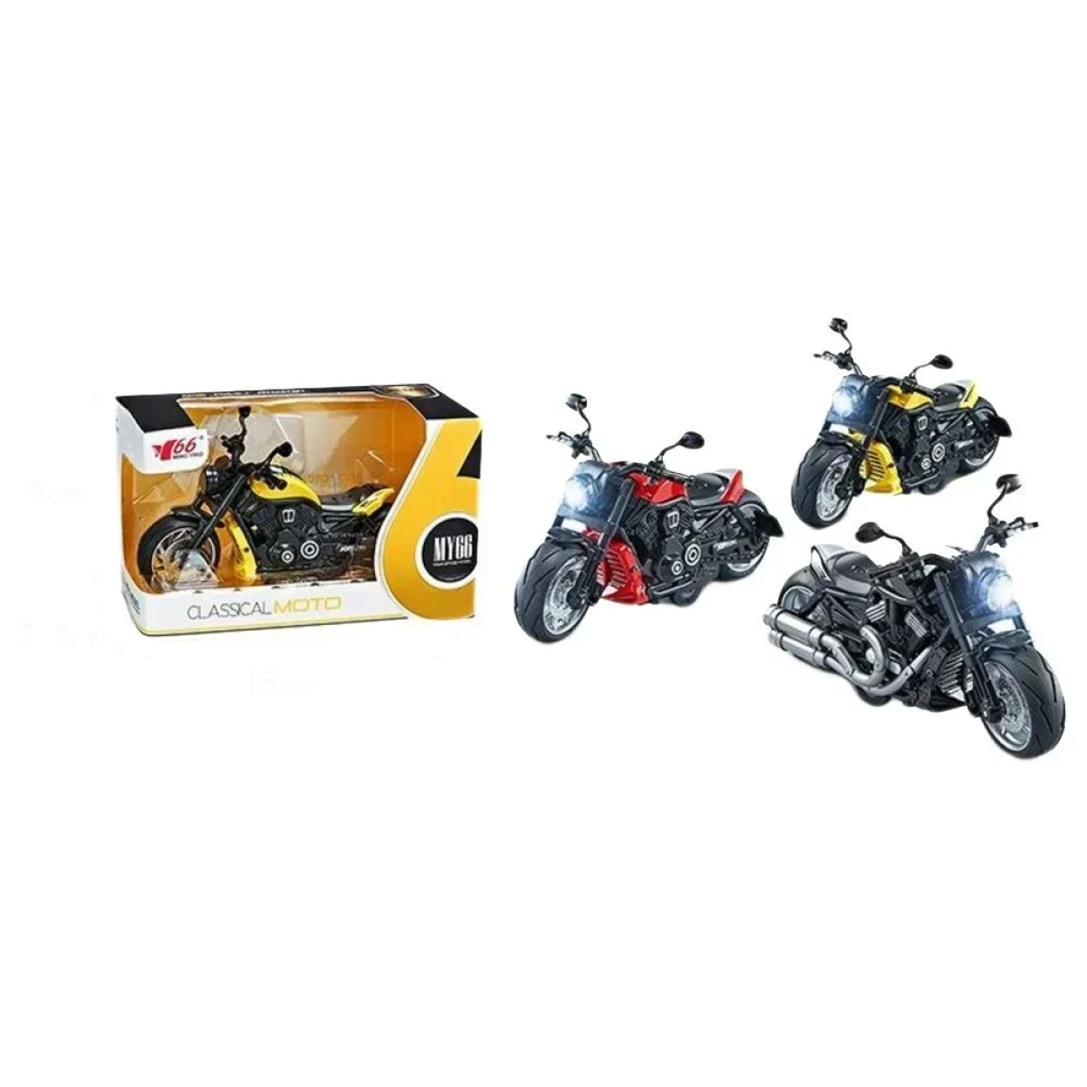 Μοτοσυκλέτα με Φως και Ήχο 15cm Μαύρο