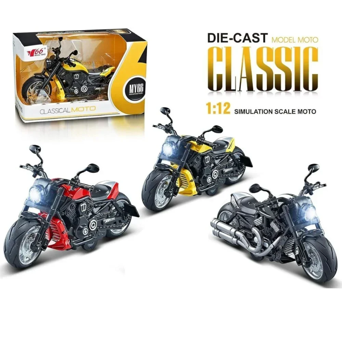 Μοτοσυκλέτα με Φως και Ήχο 15cm Μαύρο