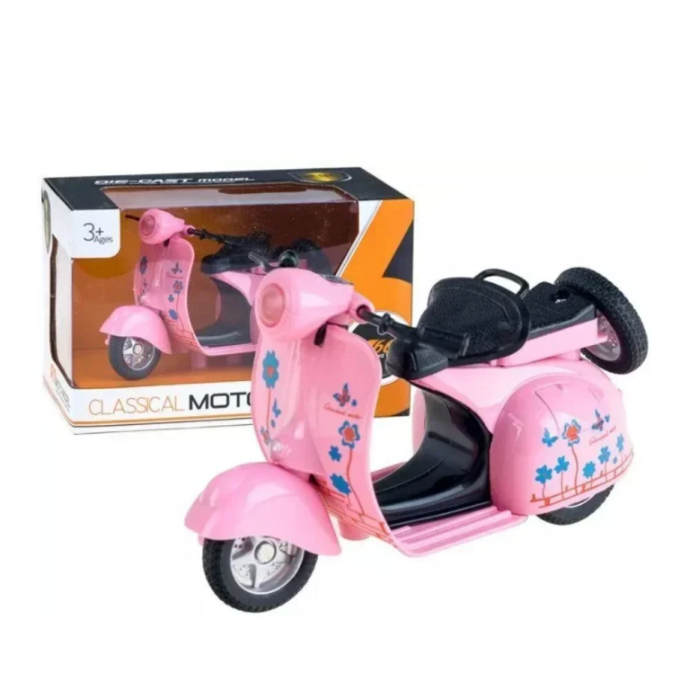 Μοτοσυκλέτα Vespa με φως και ήχο 11cm - Ροζ