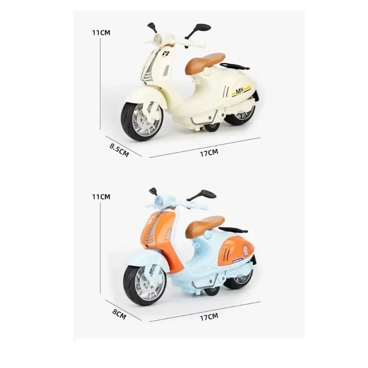 Μοτοσυκλέτα Vespa με φως και ήχο 16.5cm Λευκό