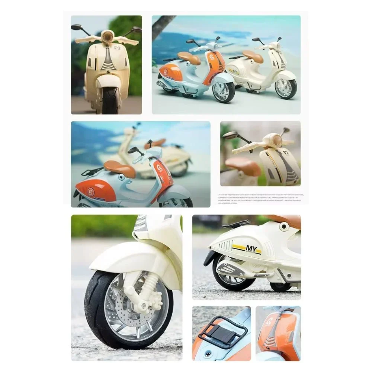 Μοτοσυκλέτα Vespa με φως και ήχο 16.5cm Λευκό