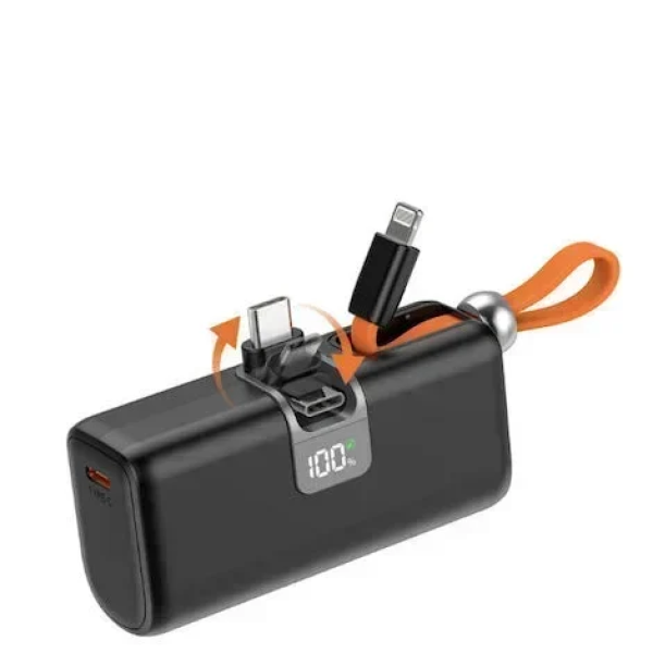 Moxom MX-PB161 Power Bank 5000mAh με Θύρα USB-C Μαύρο