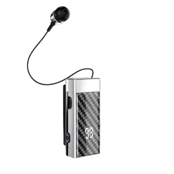 New-K60 In-ear Bluetooth Handsfree Ακουστικό Πέτου Ασημί
