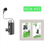 New-K65 In-ear Bluetooth Handsfree Ακουστικό Πέτου Ασημί