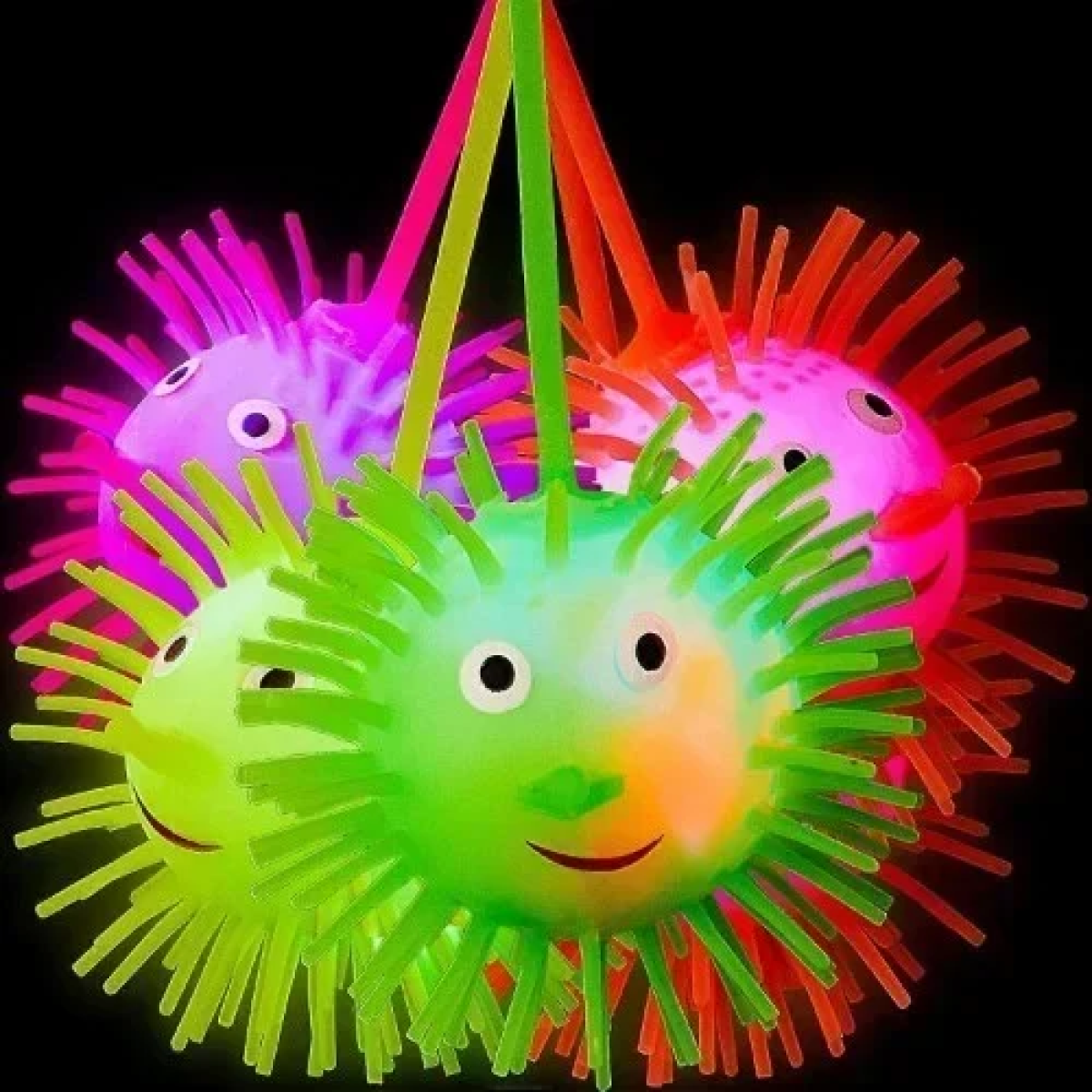 Παιχνίδι Μπαλάκι Σιλικόνης με Φωτισμό Puffer Ball 10cm 034072 Πράσινο