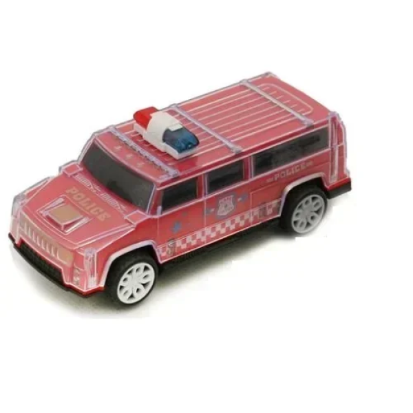 Παιδικό Pull Back Αστυνομικό Όχημα τύπου Hummer με Φως & Ήχο 6730 Κόκκινο