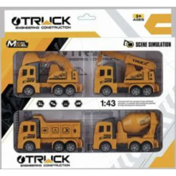 Παιδικό Σετ με 4 Οχήματα Κατασκευών Pull Back GC-103