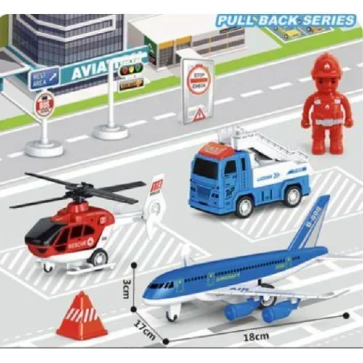 Παιδικό Σετ με Οχήματα Pull Back & Αξεσουάρ 6τμχ 898E-58-A
