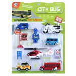 Παιδικό Σετ με Οχήματα Pull Back & Αξεσουάρ "City Bus" 898E-23-A