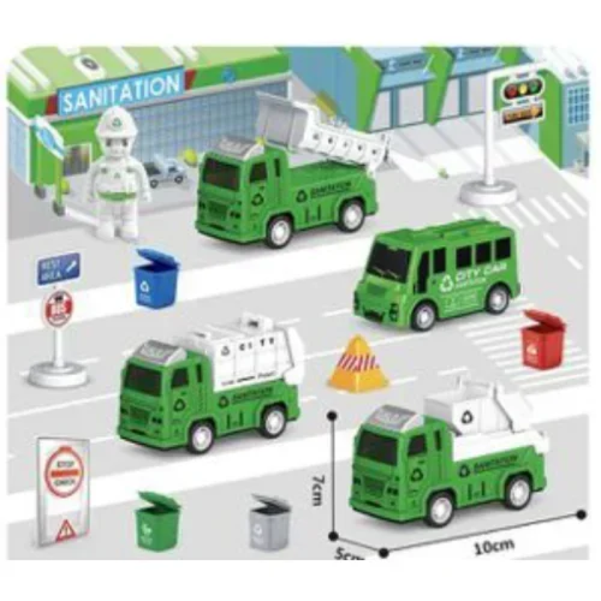 Παιδικό Σετ με Οχήματα Pull Back & Αξεσουάρ "Sanitation" 898E-50