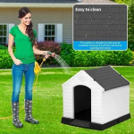 Πλαστικό Σπιτάκι για Μεσαίου Μεγέθους Σκύλους 87 cm Λευκό/Γκρι