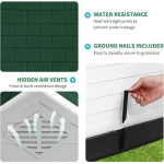 Πλαστικό Σπιτάκι για Μεσαίου Μεγέθους Σκύλους 87 cm Λευκό/Πράσινο