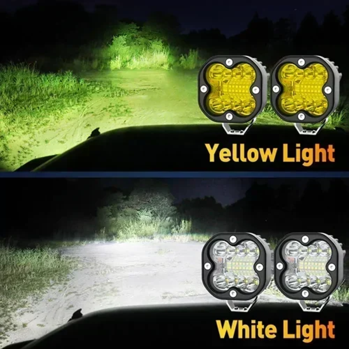 Προβολάκι LED ομίχλης 66W λευκού φωτισμού 6000K OEM FD66W μαύρο - Image 2