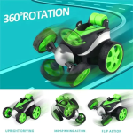 R/C Stunt Car με Επαναφορτιζόμενη Μπαταρία και USB Πράσινο – 4 Λειτουργίες