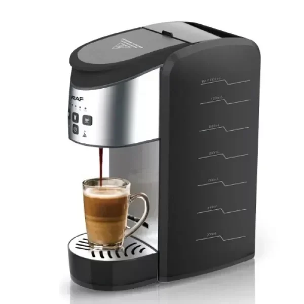 Raf R.106 Καφετιέρα Για Κάψουλες Coffee Maker 3 In1 Μαύρο-Ασημί