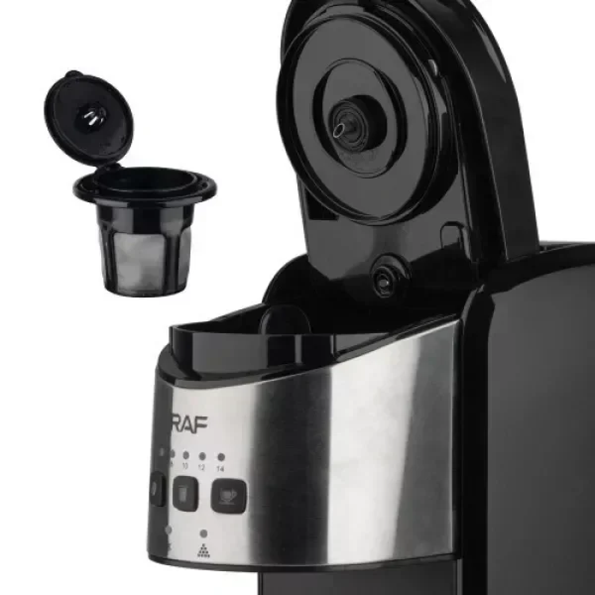 Raf R.106 Καφετιέρα για Κάψουλες Coffee Maker 3 in1 Μαύρο-Ασημί