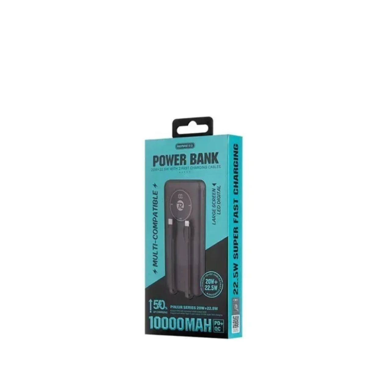 Remax Energy Eye Fast RPP-37 Power Bank 10000mAh με Θύρα USB-A και Θύρα USB-C Μαύρο