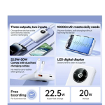 Remax Energy Eye Fast RPP-37 Power Bank 10000mAh με Θύρα USB-A και Θύρα USB-C Μαύρο