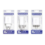 Remax Φορτιστής Χωρίς Καλώδιο Mε 2 Θύρες USB-A Kαι Θύρα USB-C 45W Λευκός (RP-U139)