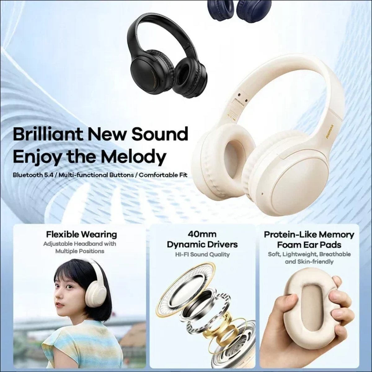 REMAX RB-605HB Bluetooth Gaming Headset Ασύρματα Μπλε