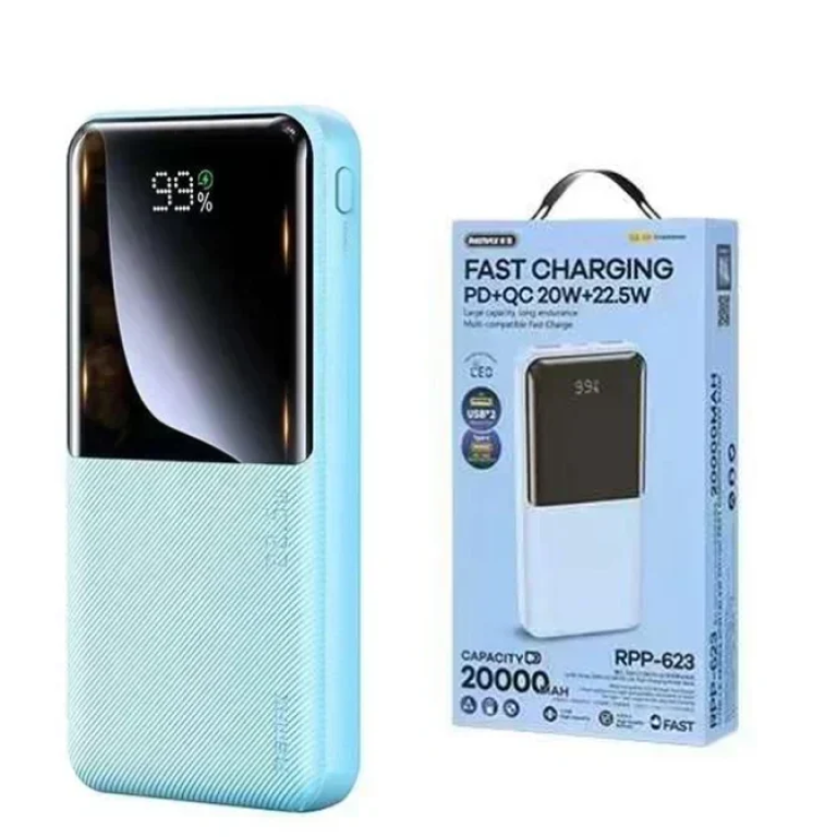 Remax RPP-623 Power Bank 20000mAh 22.5W με 2 Θύρες USB-A και Θύρα USB-C Power Delivery Γαλάζιο