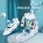 Ρομπότ που αλλάζει μορφή σε Speedboat με Φως και Ήχο 9916 Λευκό