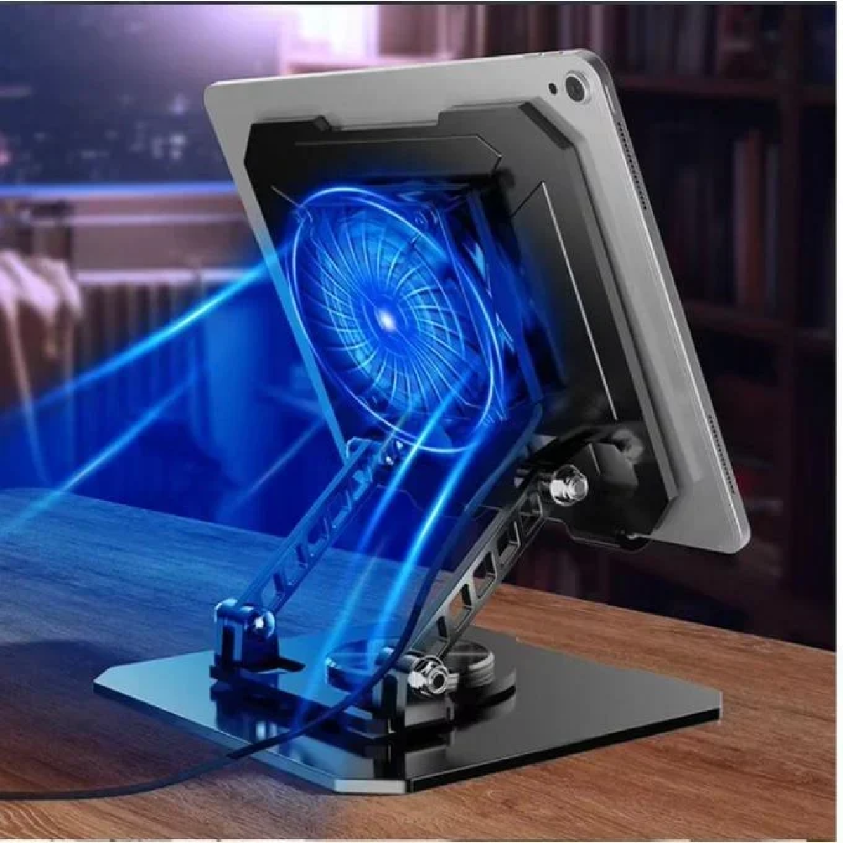 Ρυθμιζόμενη Βάση Laptop με ανεμιστήρα ψύξης Περιστρεφόμενη 360° Mαύρη Andowl Q-ZJ268