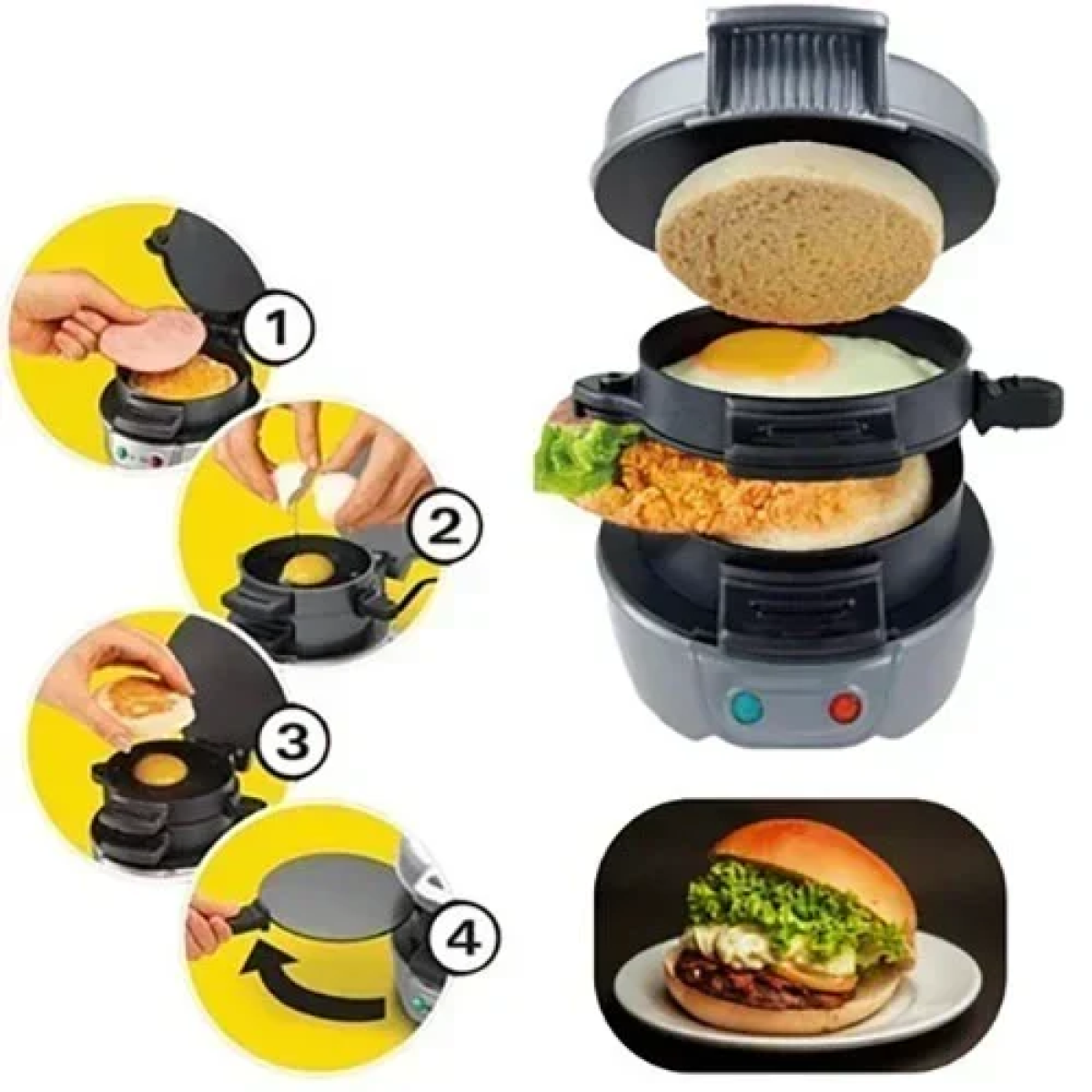 Συσκευή παρασκευής burger RAF R.666G γκρι - Image 3