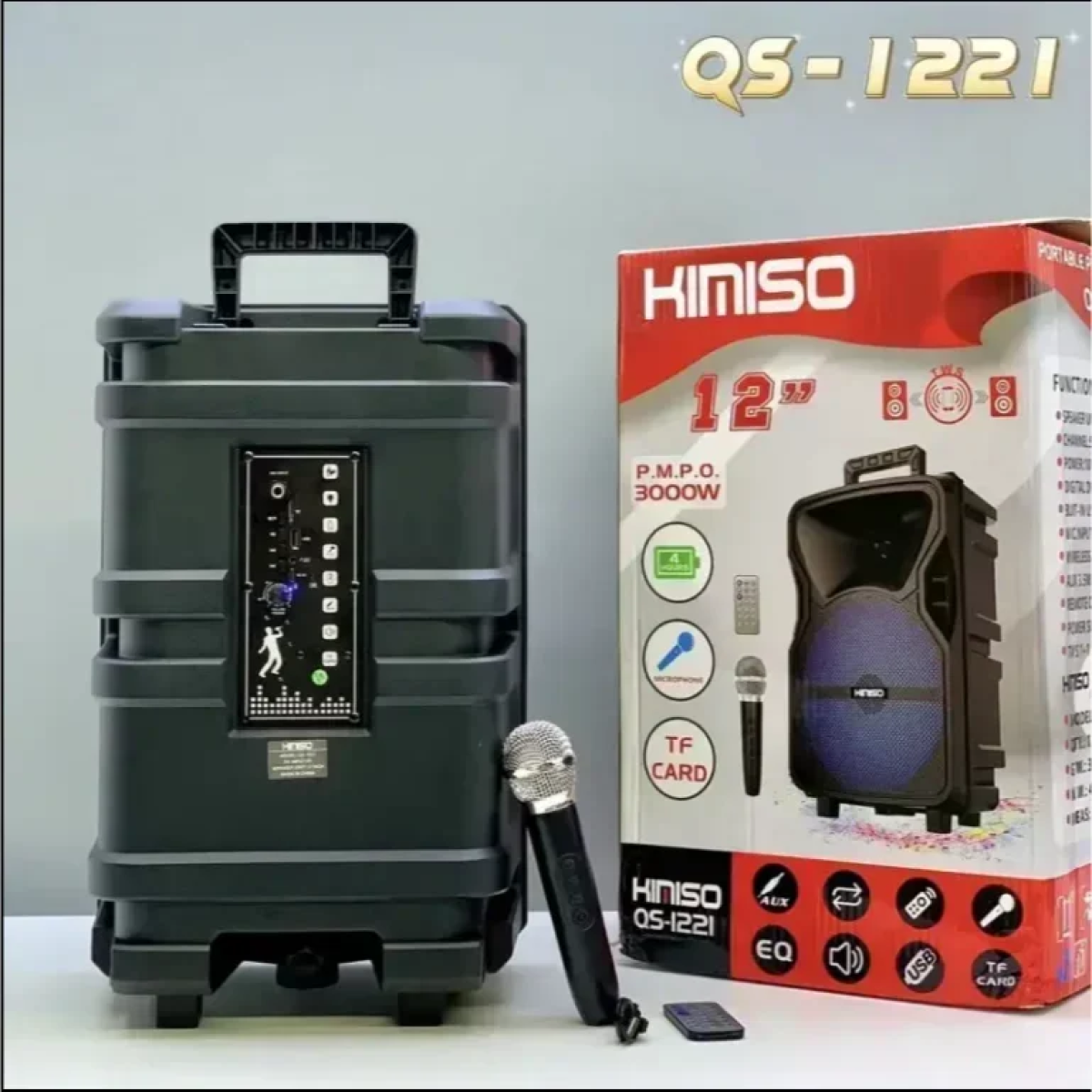 Σύστημα Karaoke με Ενσύρματo Μικρόφωνo Kimiso QS-1221 σε Μαύρο Χρώμα